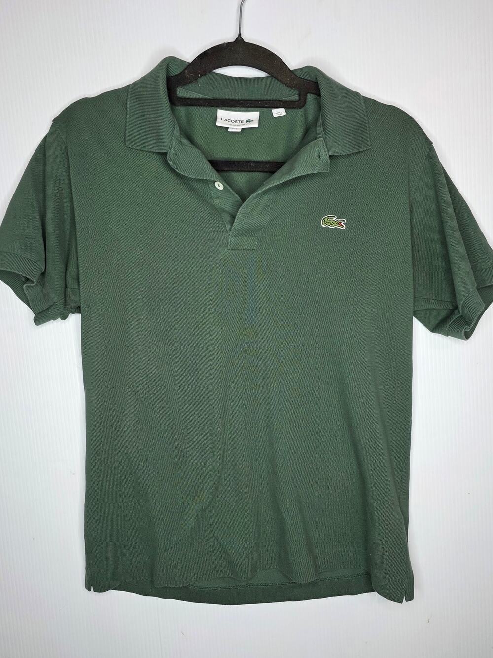 Lacoste Size S Green Classic Fit Cotton Polo Shirt Short Sleeve Preppy Classic